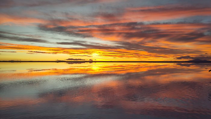 Salar de Uyuni zonsondergang